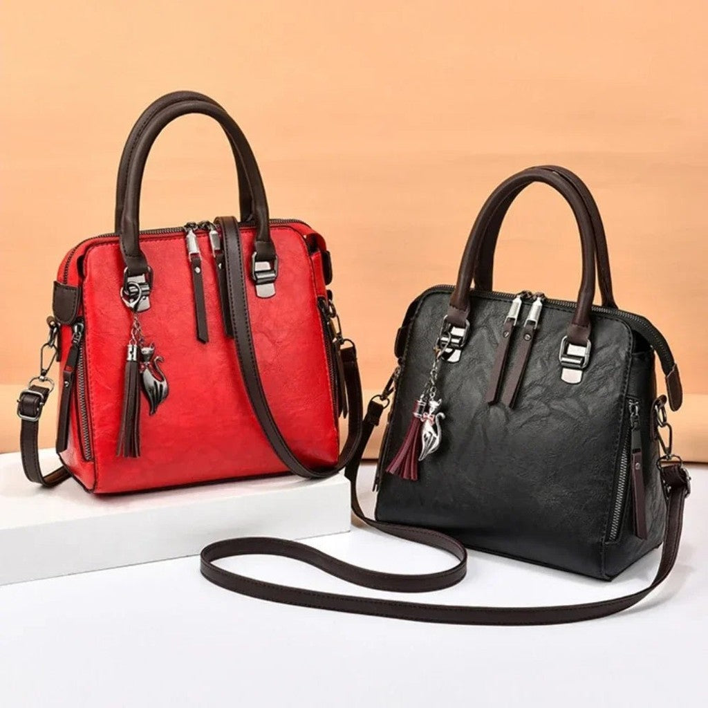 Adeline | Leather Three-Compartment Shoulder Bag — Photo 8