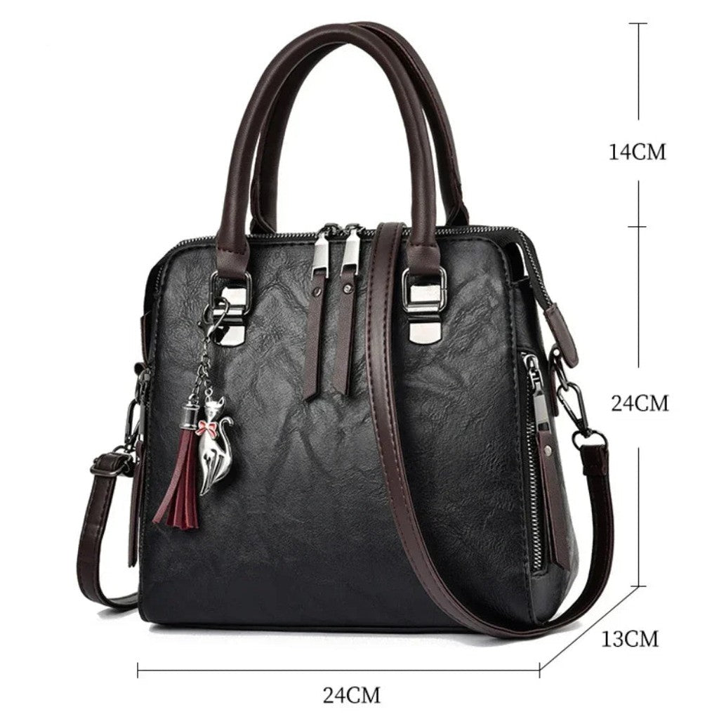 Adeline | Leather Three-Compartment Shoulder Bag — Photo 11